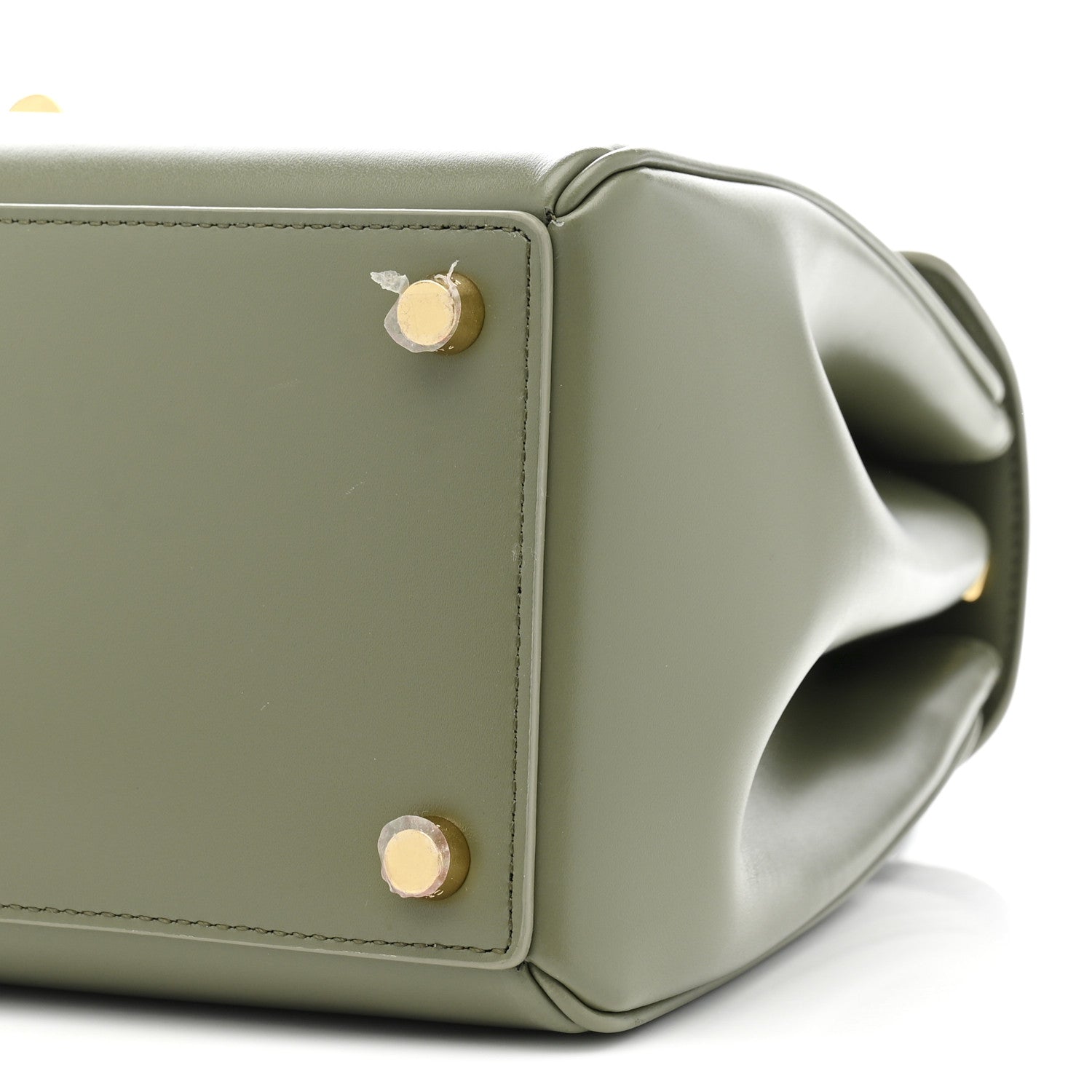 Satinated Calfskin Medium 16 Top Handle Bag Sage