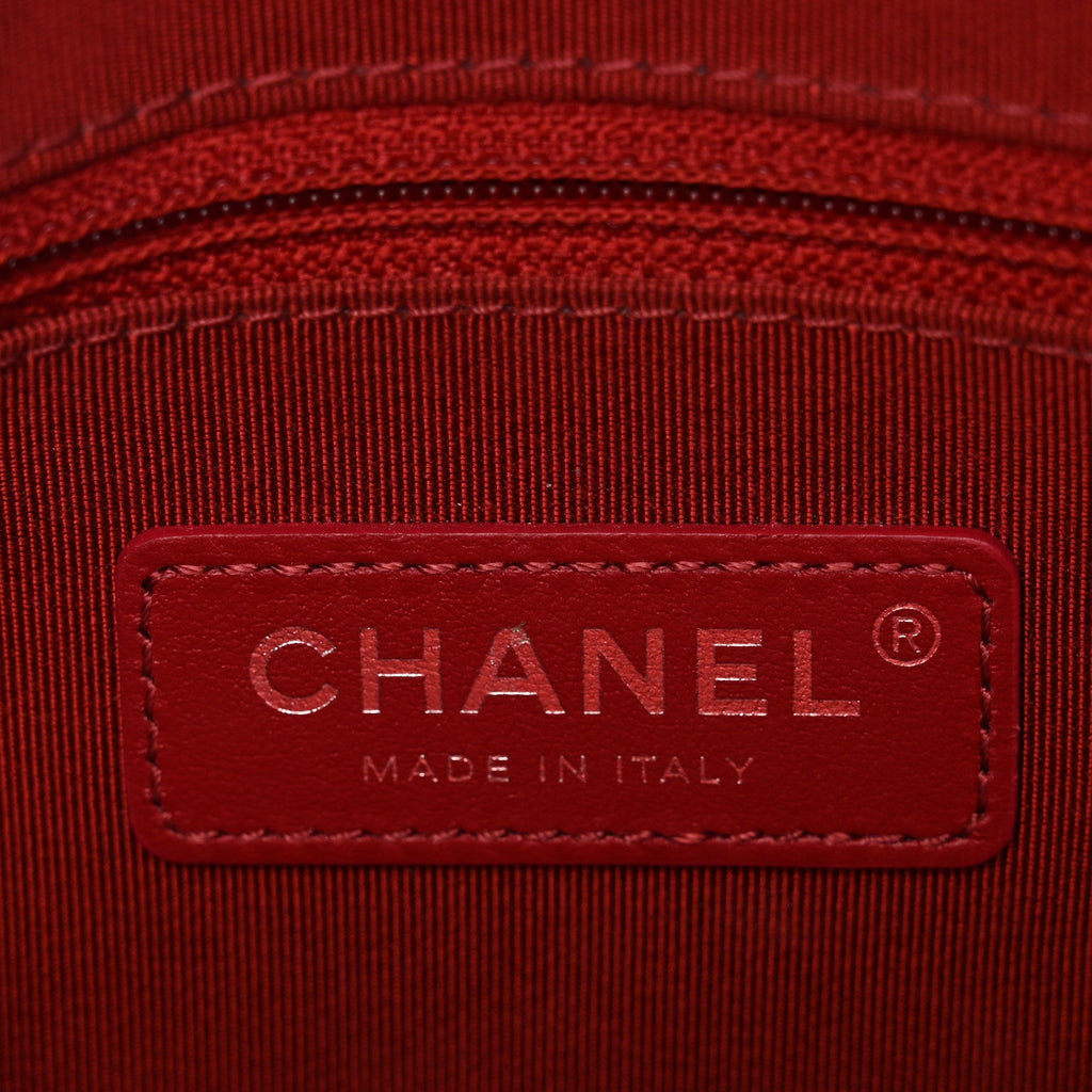 Calfskin Chain 20s Signature Bowling Bag Red