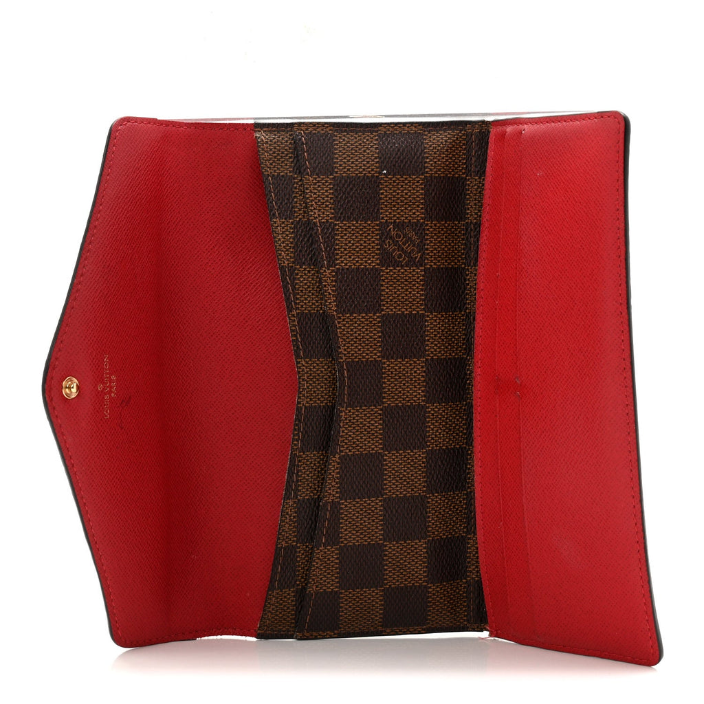 Damier Ebene Josephine Wallet Red