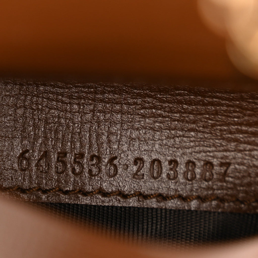 GG Supreme Monogram Textured Calfskin Web Jackie 1961  Case Beige Ebony Brown Sugar