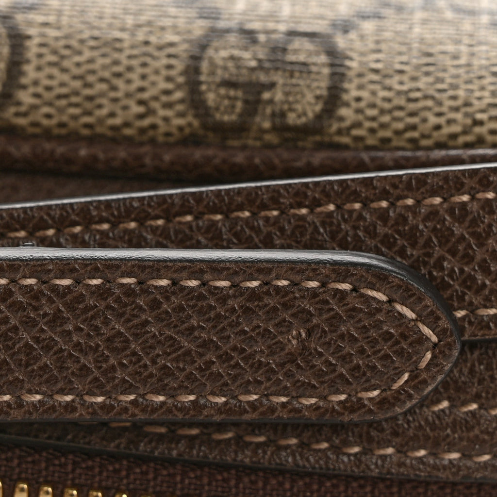 GG Supreme Monogram Web Small Ophidia Shoulder Bag Brown