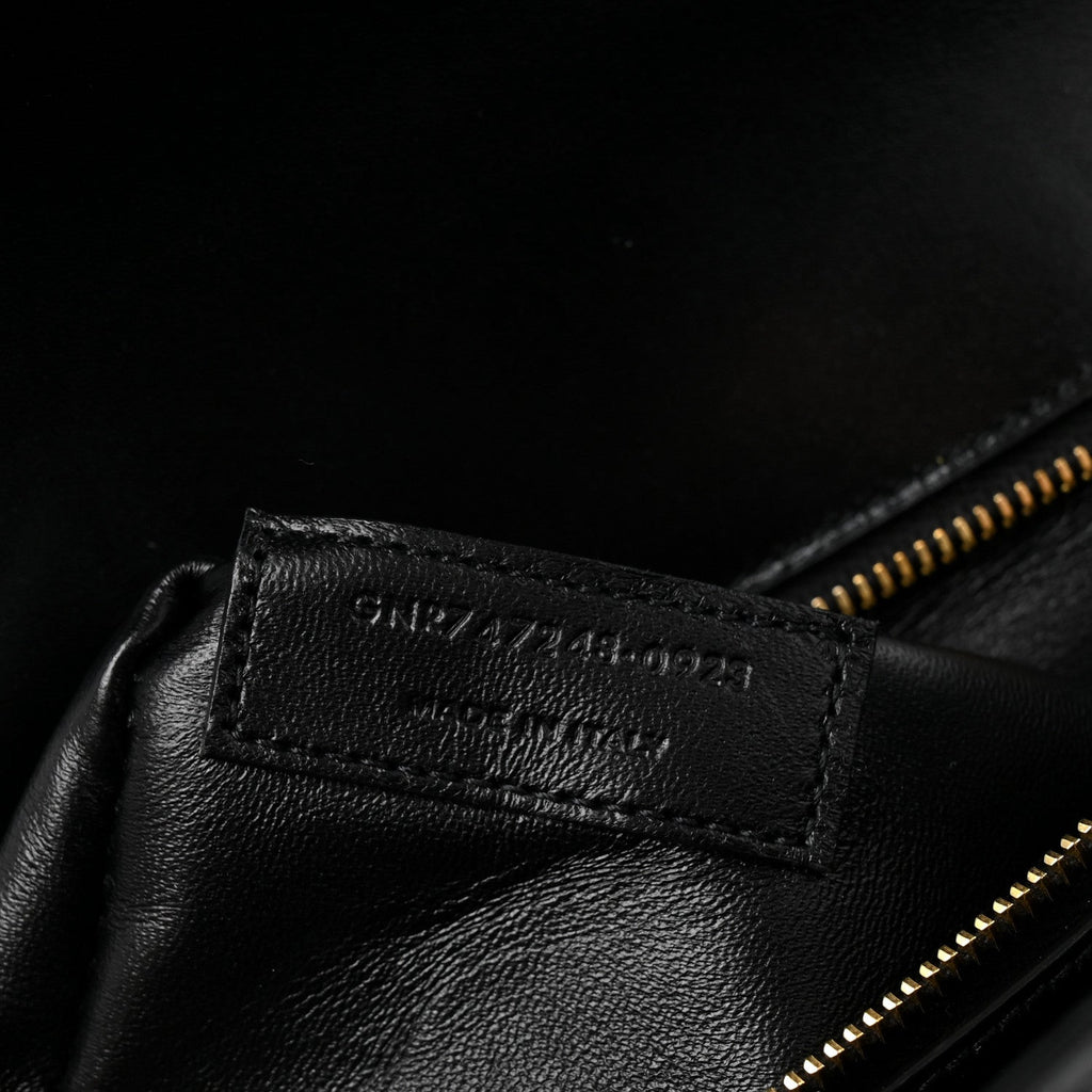 Smooth Calfskin Manhattan Top Handle Black