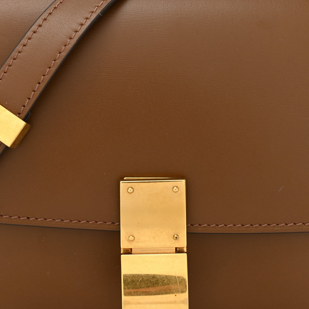 Box Calfskin Small Classic Box Flap Bag Camel
