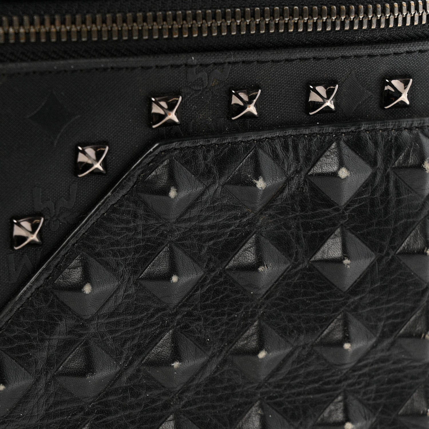 Nylon Monogram Studded Stark Medium Backpack Black