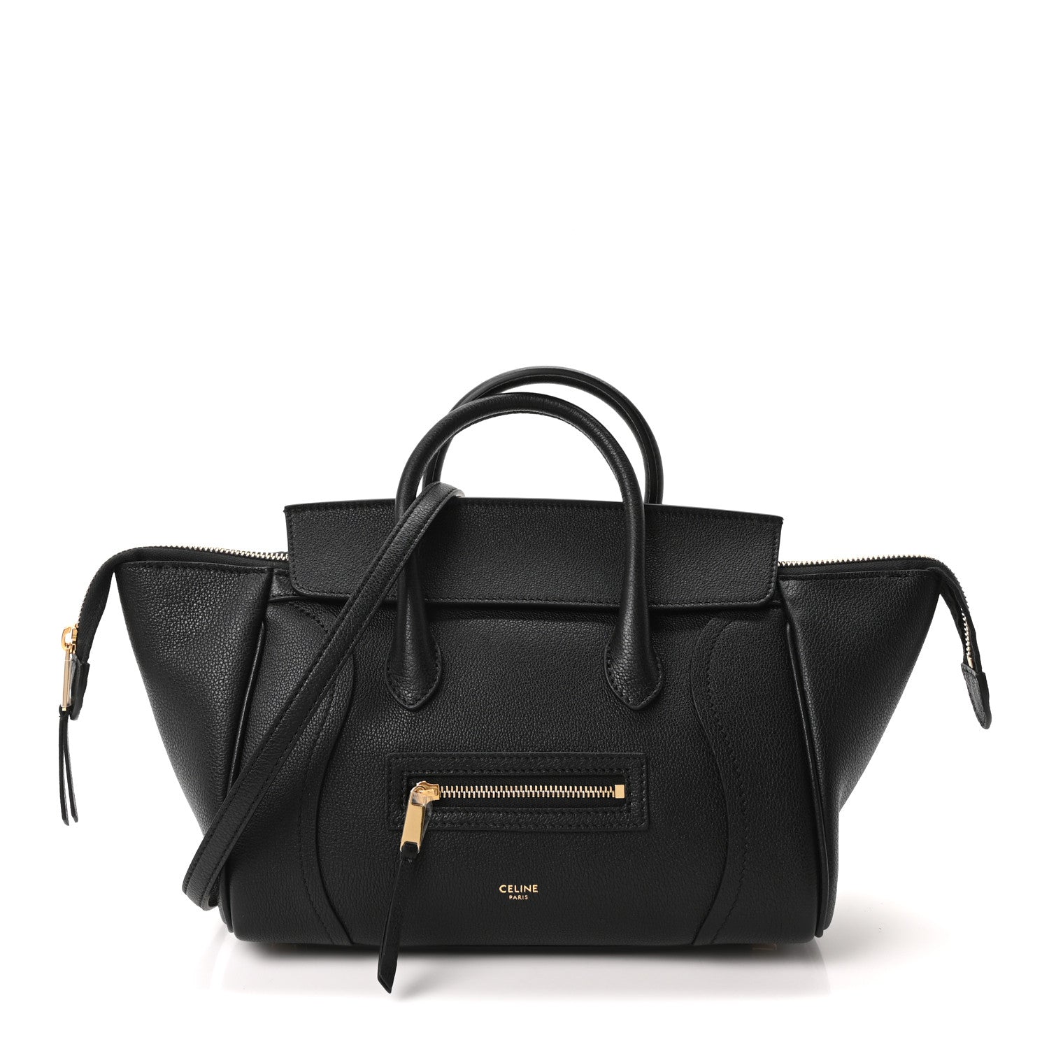 Grained Calfskin Little New Luggage Black