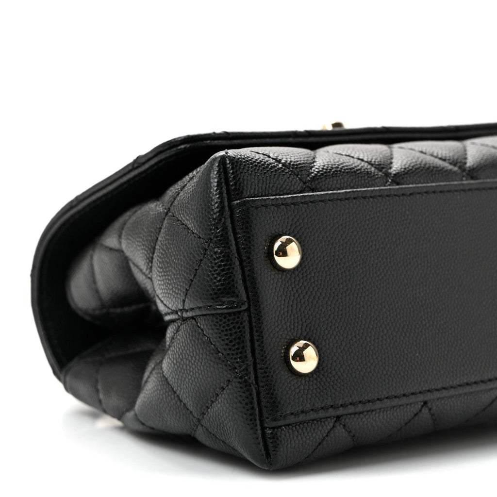 Caviar Quilted Extra Mini Coco Handle Flap Black