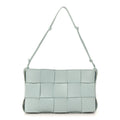 Calfskin Maxi Intrecciato Cassette Pouch On Strap Pale Blue