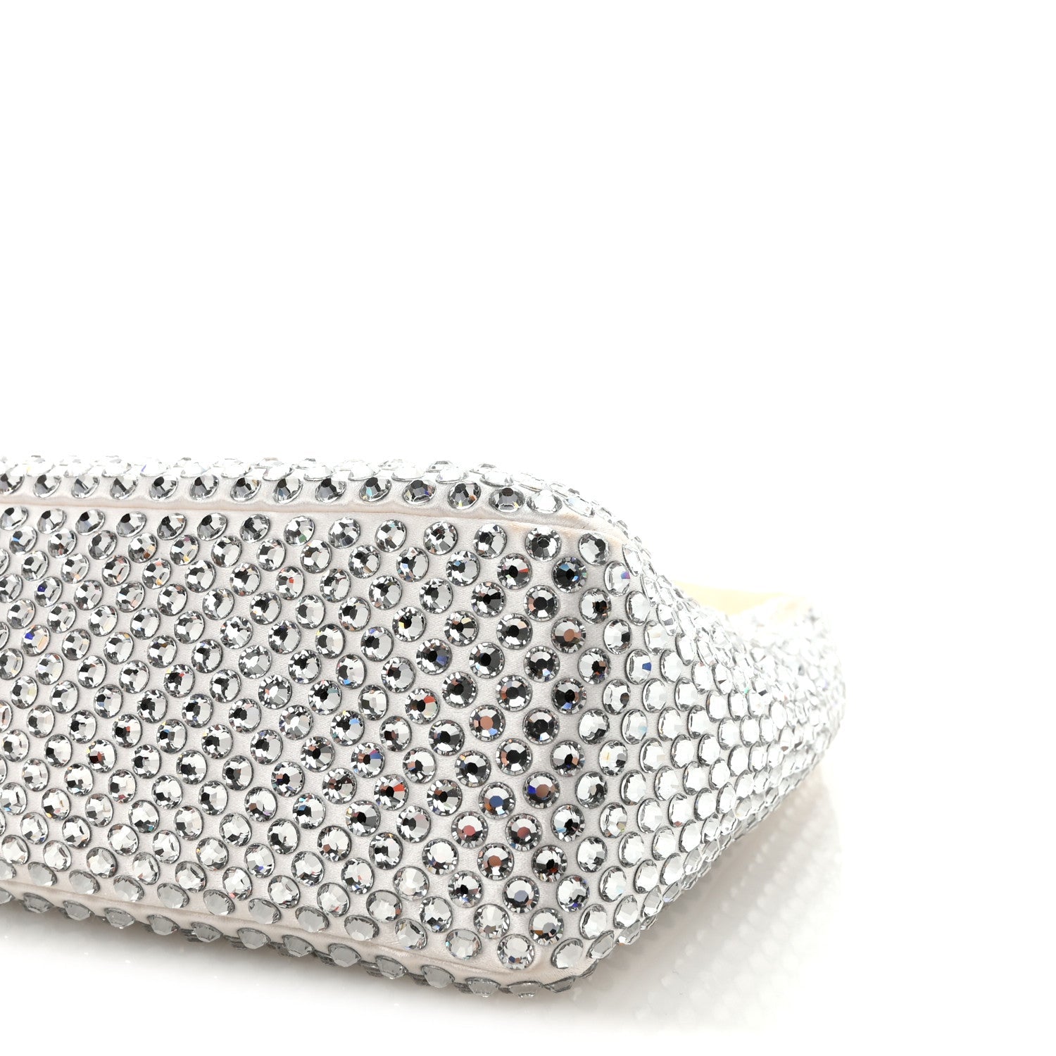 Satin Crystal Mini Re-Edition 2000 Bag White