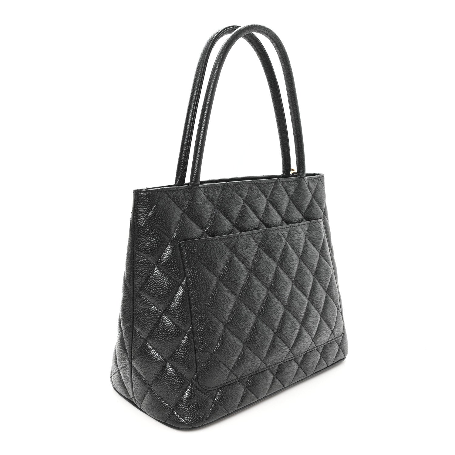 Caviar Quilted Medallion Tote Black