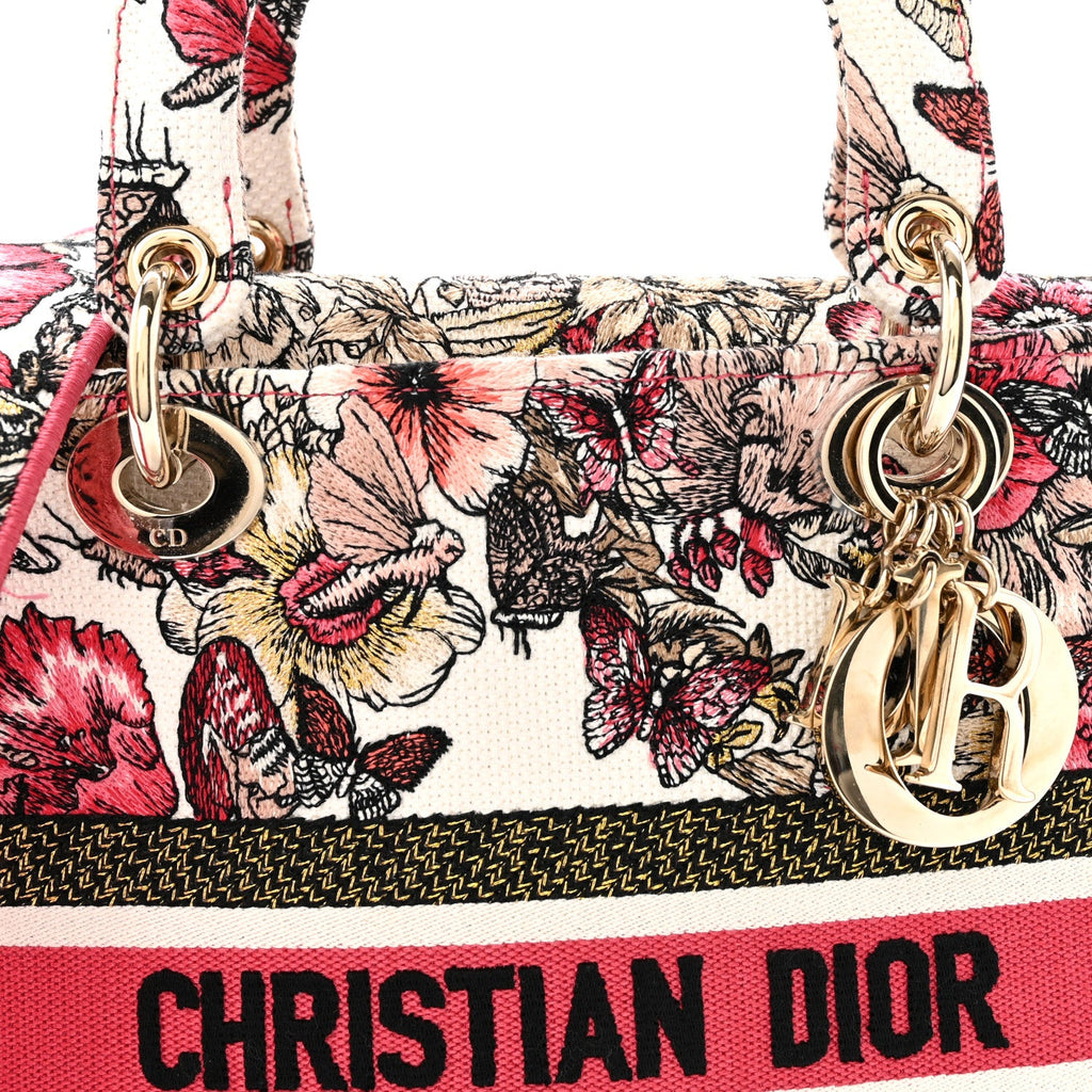 Canvas Embroidered Butterfly Print Medium Lady D-Lite  Multicolor