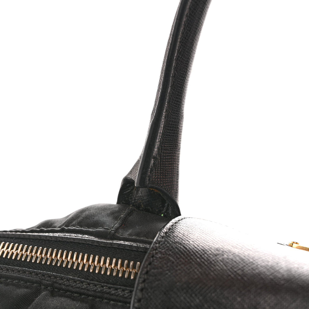 Tessuto Nylon Saffiano Tote Black
