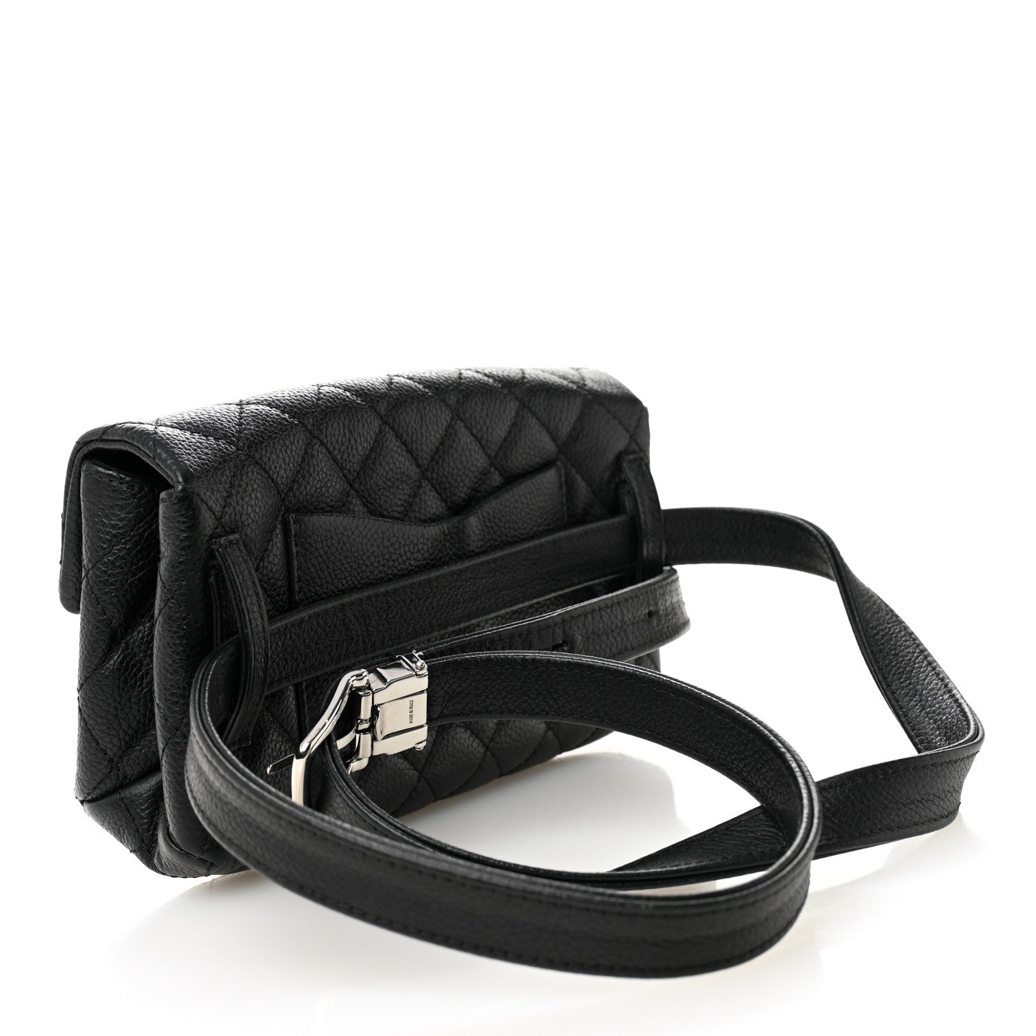 Grained Calfskin Quilted 2.55 Reissue Flap Belt Bag Clutch Black