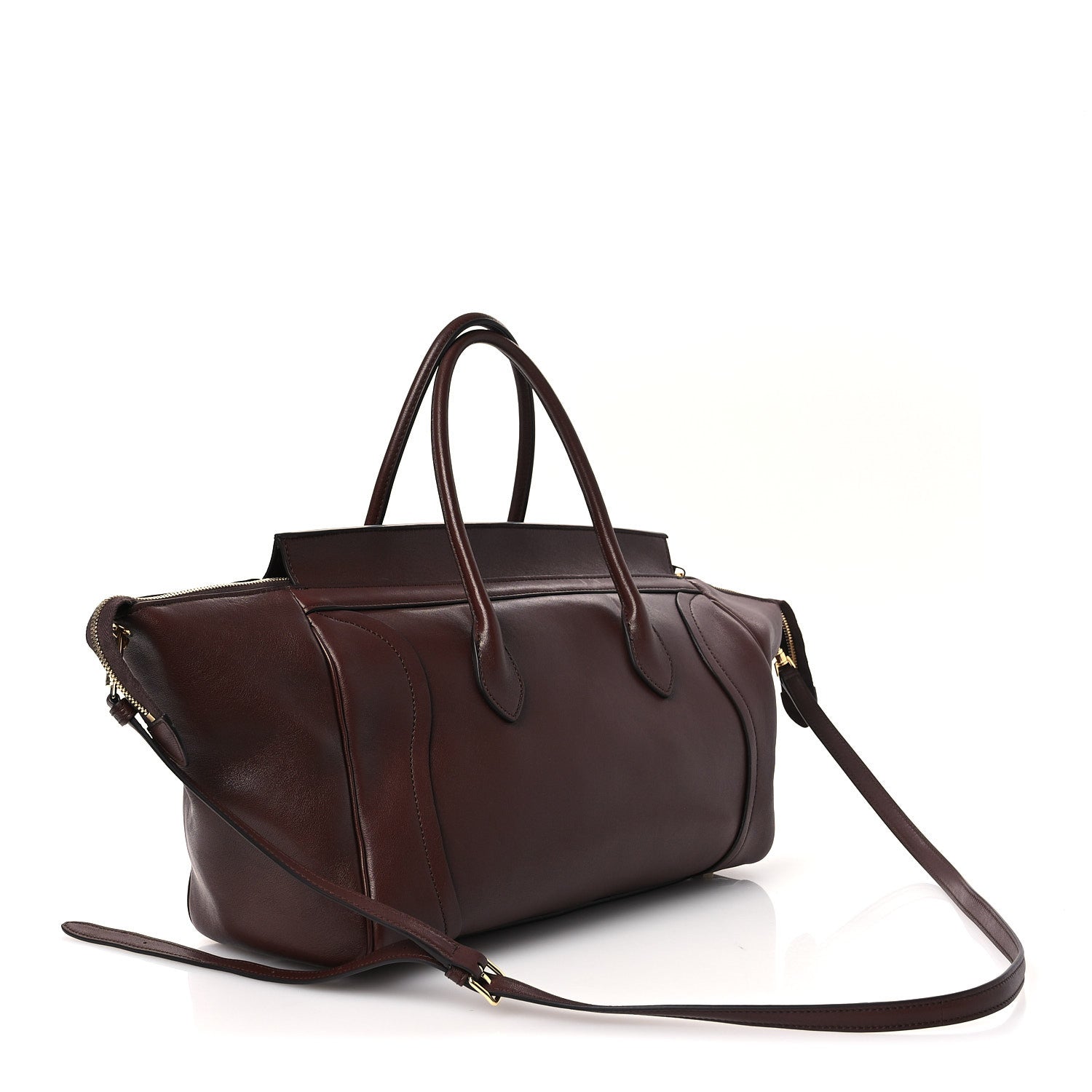 Supple Shiny Lambskin Medium Smiling New Luggage Brick
