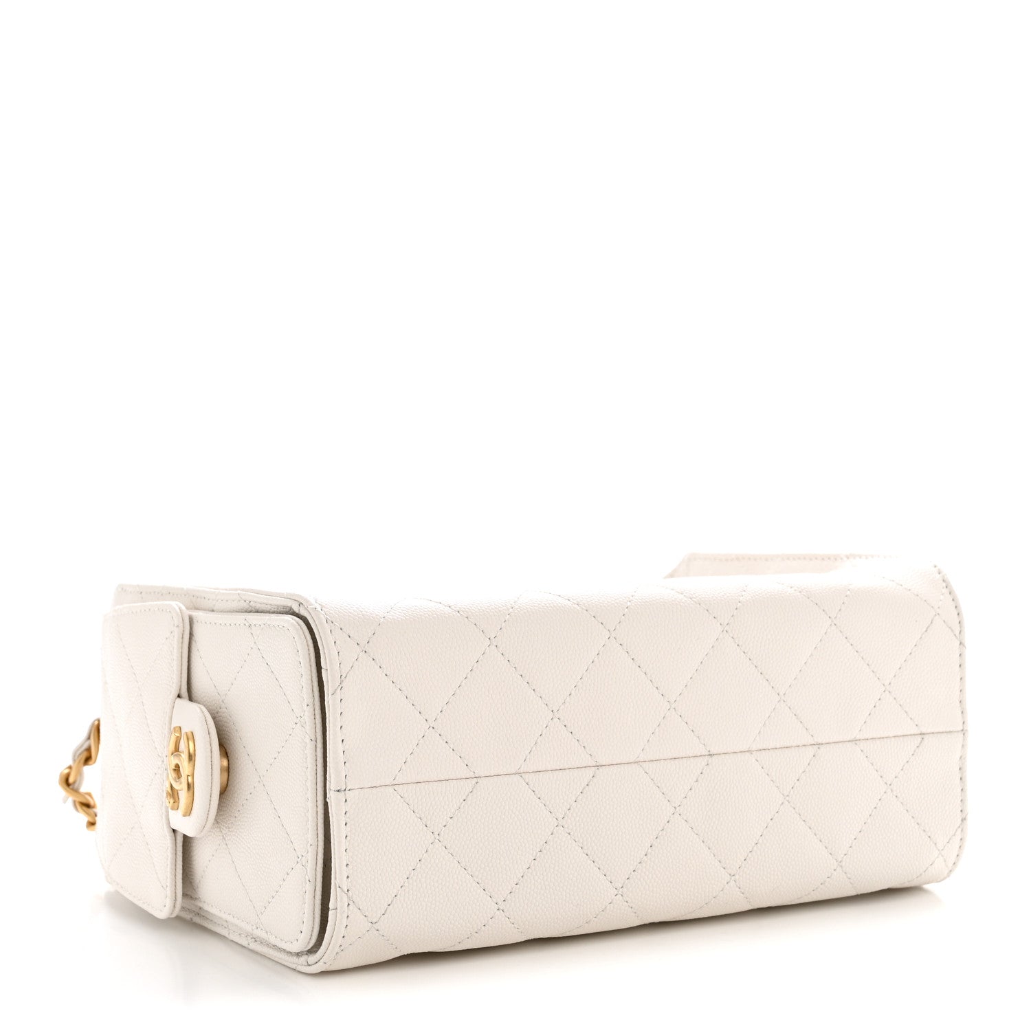 Caviar Quilted Mini Chanel 25 Handbag White