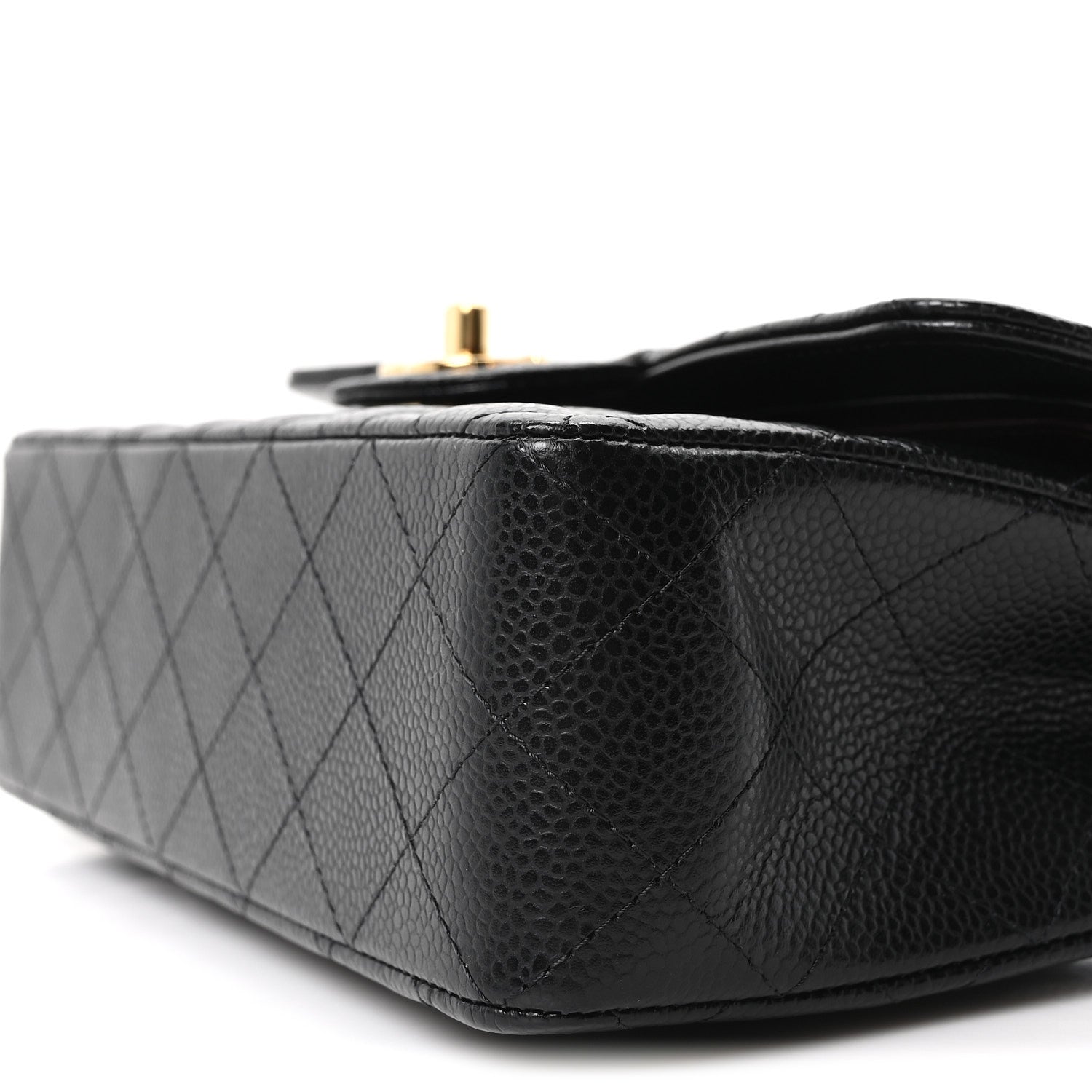 Caviar Quilted Small Double Flap Black