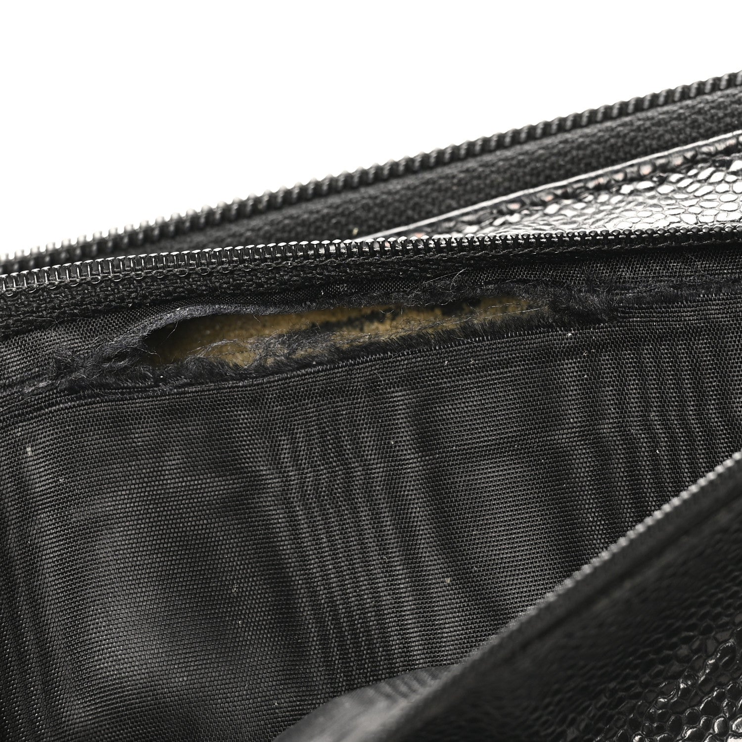 Caviar CC Timeless Large Zip Around Wallet Black