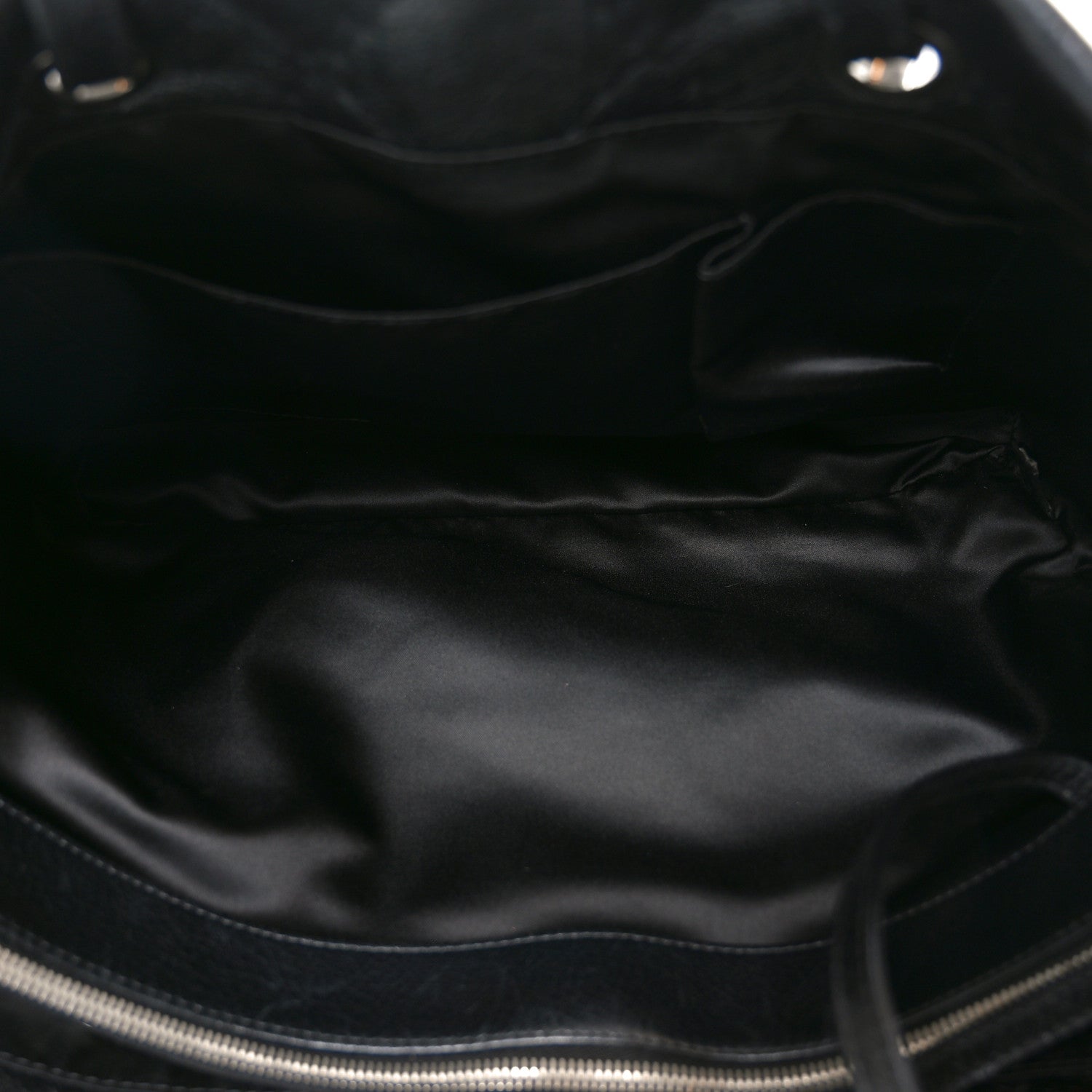 Glazed Calfskin Large On The Road Tote Black