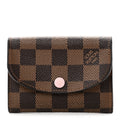 Damier Ebene Rosalie Coin Purse Rose Ballerine