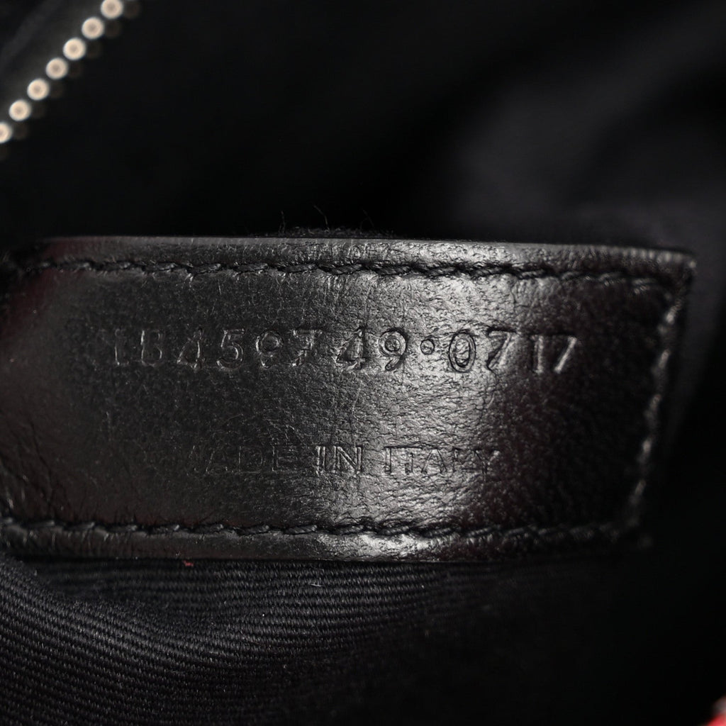 Calfskin Y Quilted Monogram Medium Loulou Chain Satchel Lipstick Red