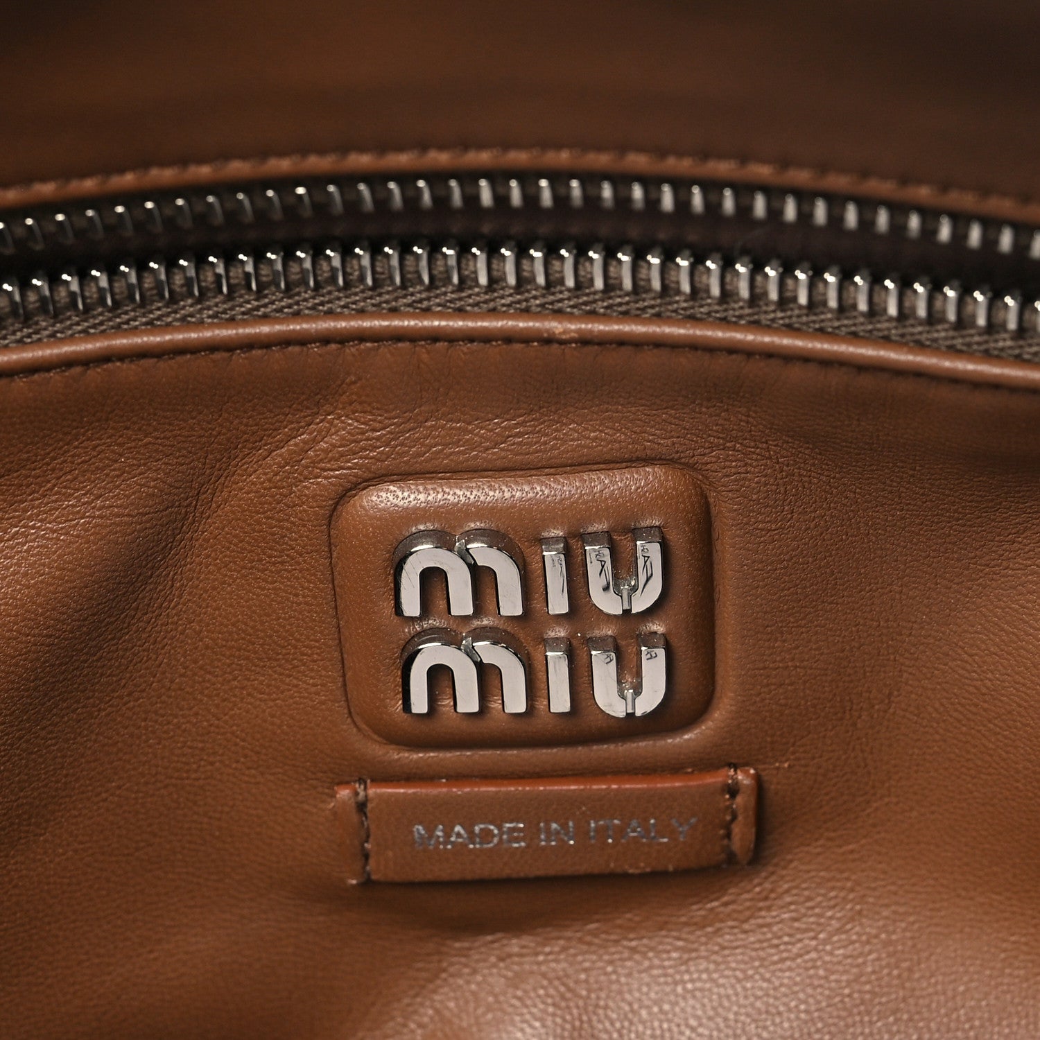 Nappa Pocket Top Handle Bag Caramel