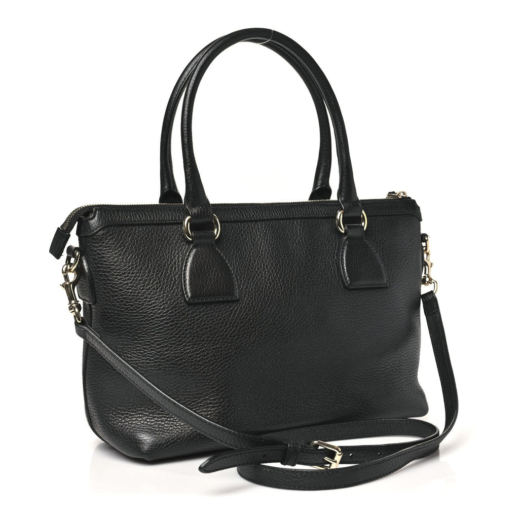 Dollar Calfskin GG Charm Satchel Black