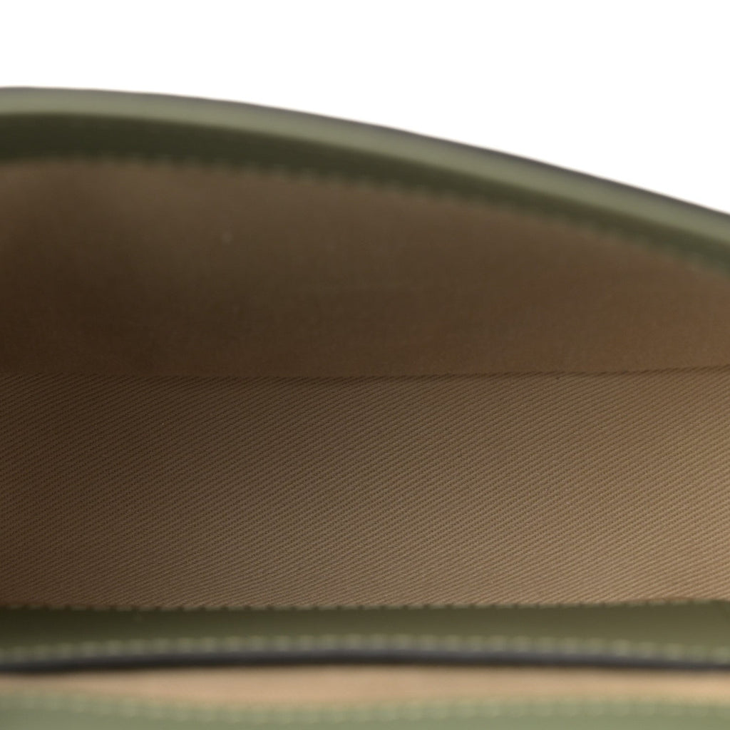 Calfskin Crocodile Embossed Mini C Double Carry Misty Forest