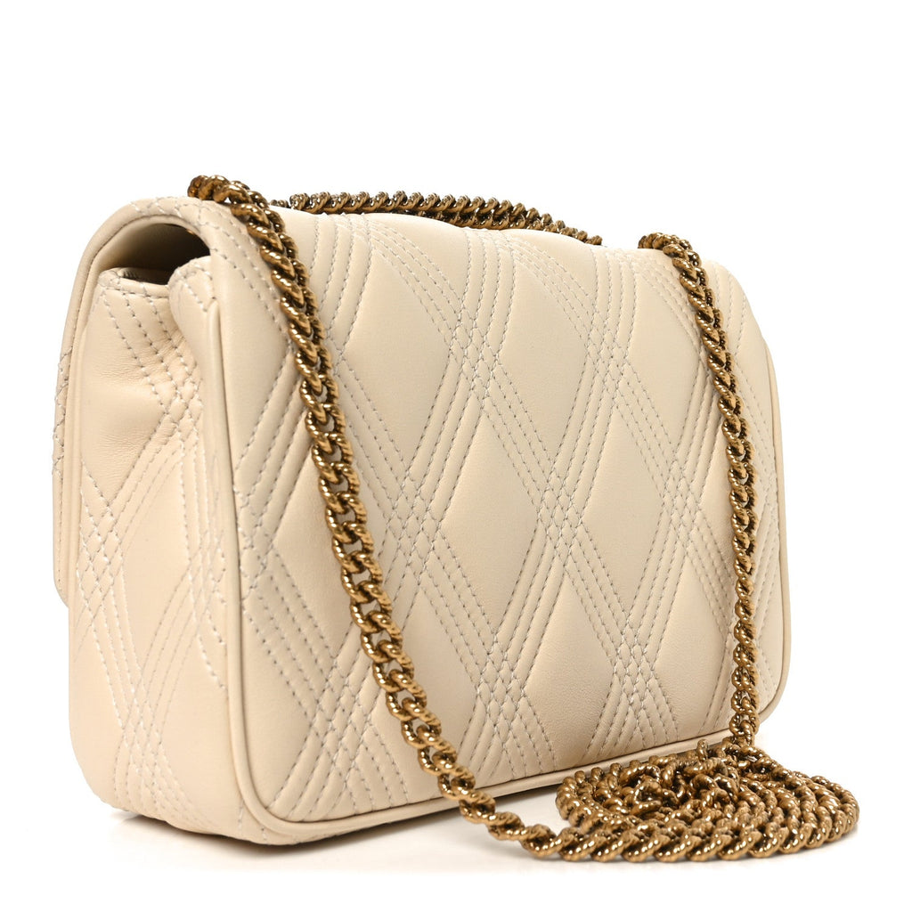 Nappa Quiltie 67 Medium Shoulder Bag Ivory