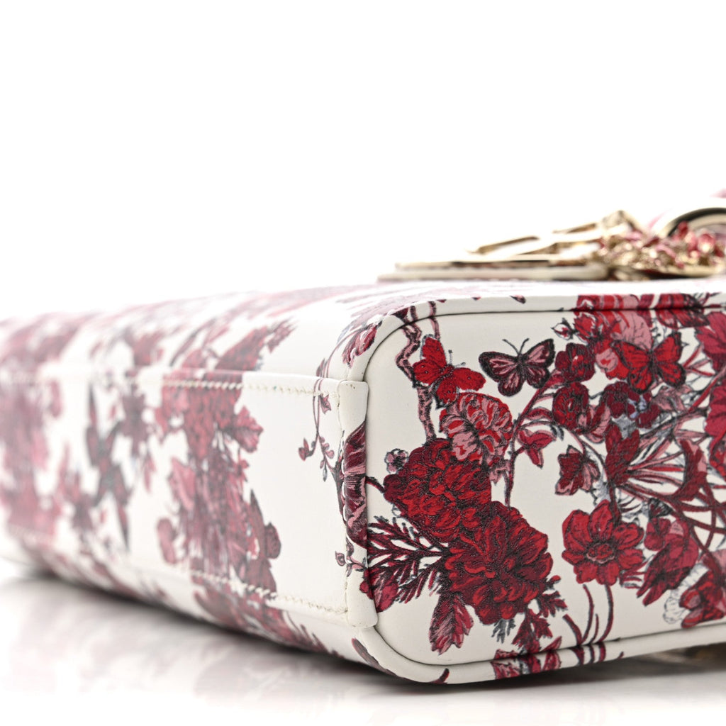 Calfskin Le Coeur Des Papillons Small Lady D-Joy White