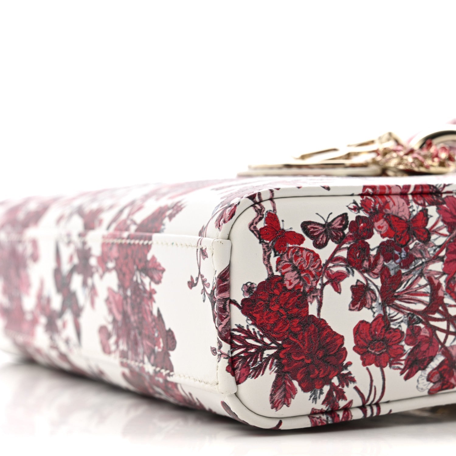 Calfskin Le Coeur Des Papillons Small Lady D-Joy White