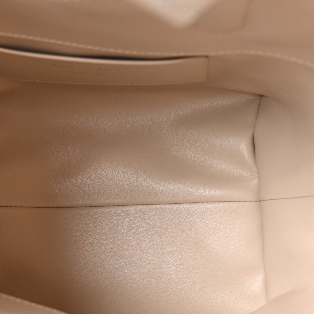 Calfskin Macrocannage Small Toujours Vertical Tote Powder Beige
