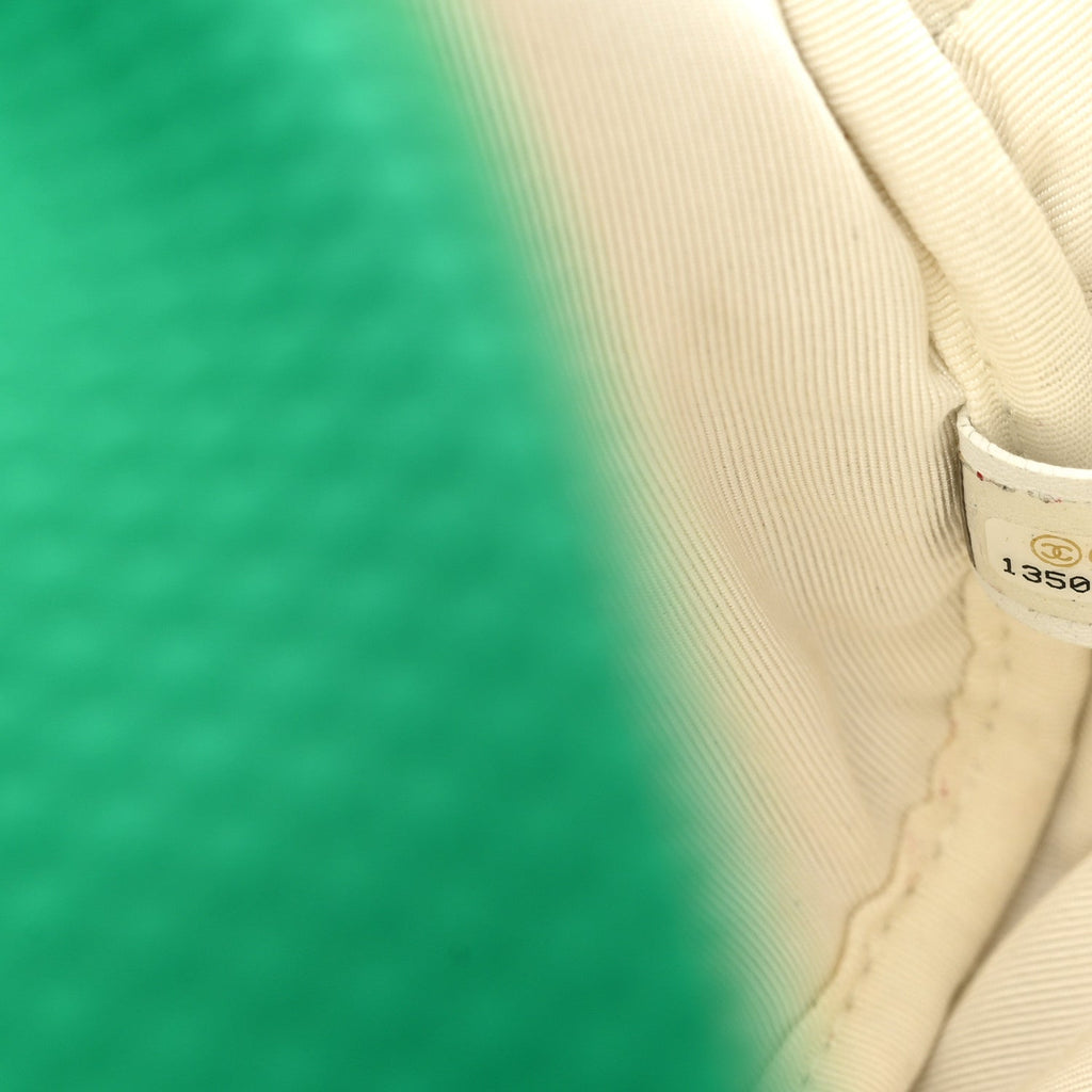 Mesh Fabric Quilted Camera Bag Green White