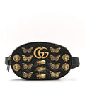 Calfskin Matelasse Animal Studs GG Marmont Belt Bag 85 34 Black