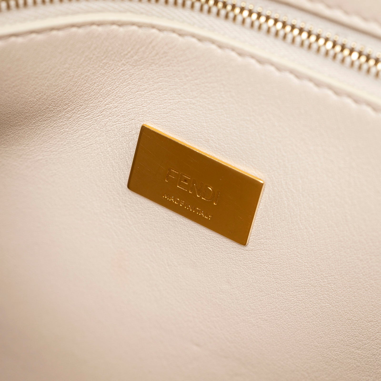 Fendi Peekaboo Tricolour Etoupe/Beige/Rose Calfskin Gold Hardware