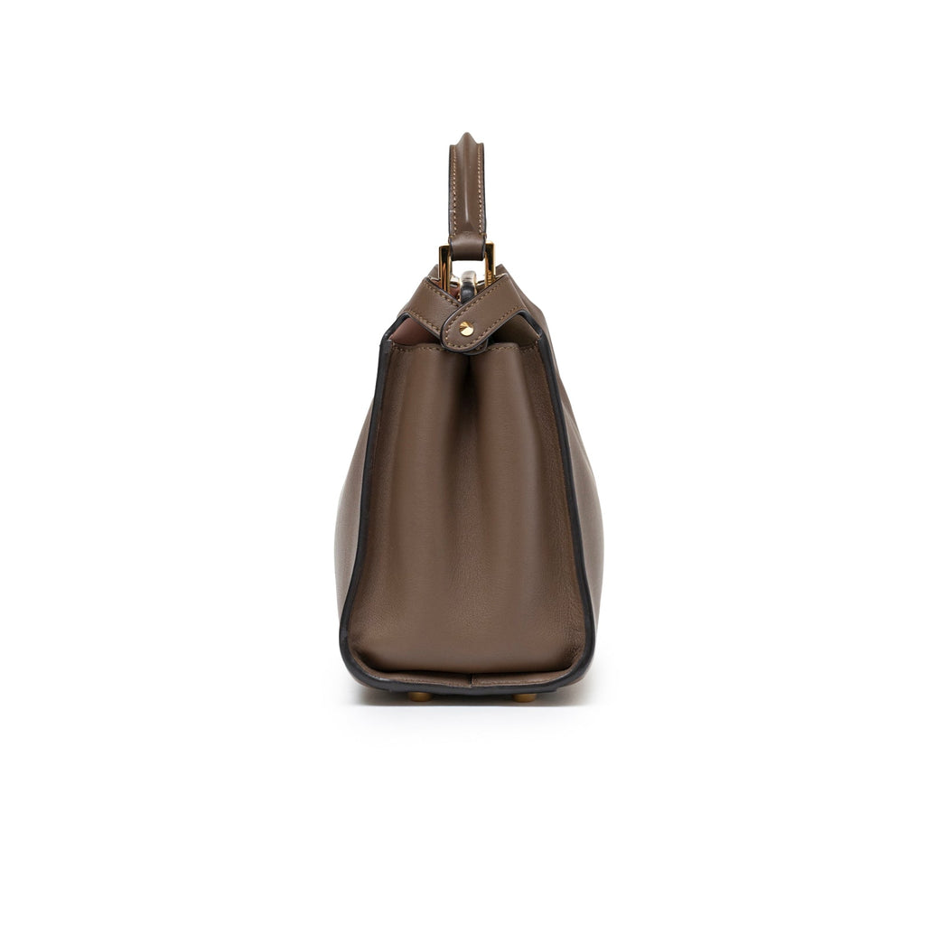 Fendi Peekaboo Tricolour Etoupe/Beige/Rose Calfskin Gold Hardware