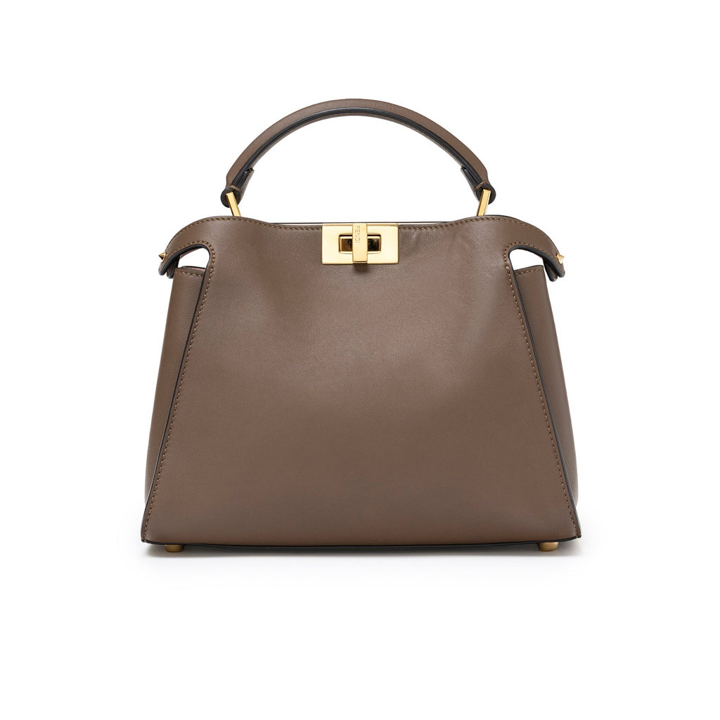 Fendi Peekaboo Tricolour Etoupe/Beige/Rose Calfskin Gold Hardware
