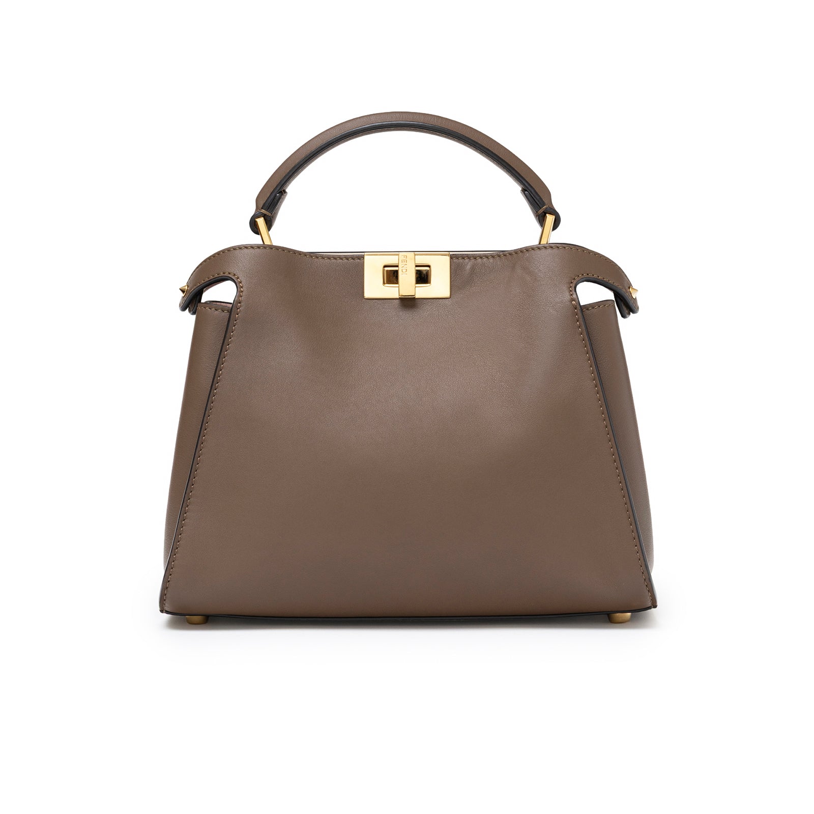 Fendi Peekaboo Tricolour Etoupe/Beige/Rose Calfskin Gold Hardware