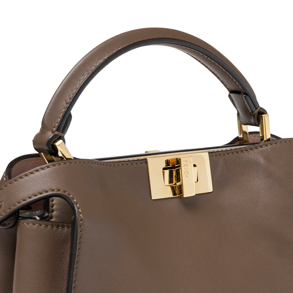 Fendi Peekaboo Tricolour Etoupe/Beige/Rose Calfskin Gold Hardware
