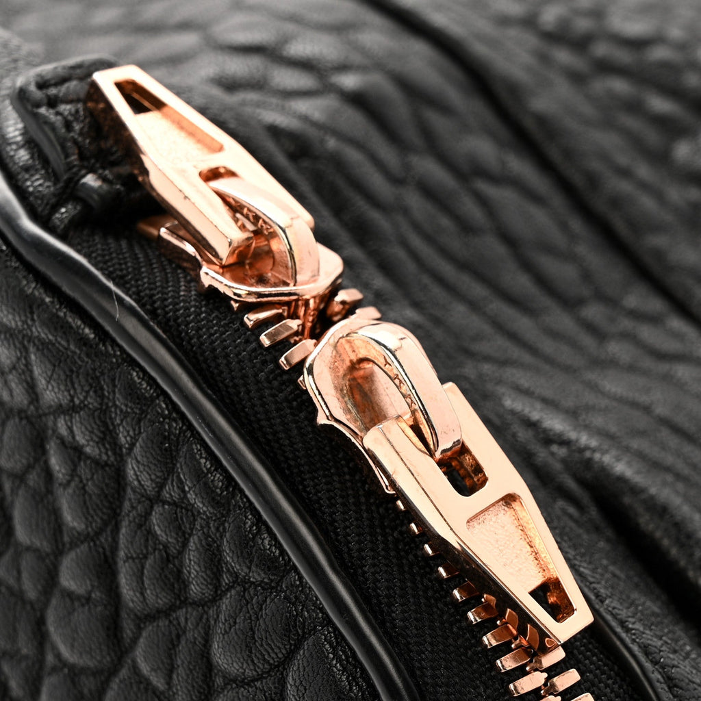 Pebbled Lambskin Rockie Black Rose Gold Hardware