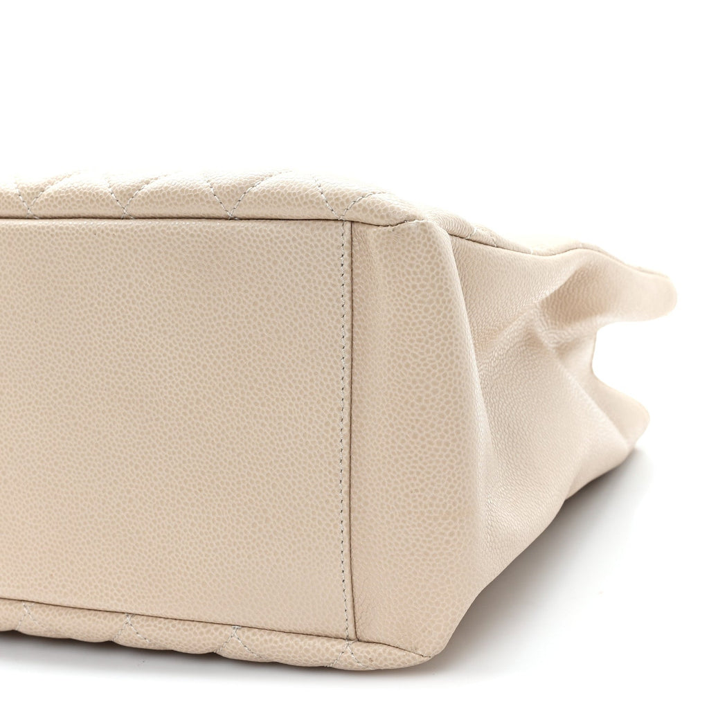 Caviar Quilted Grand Shopping Tote GST Beige