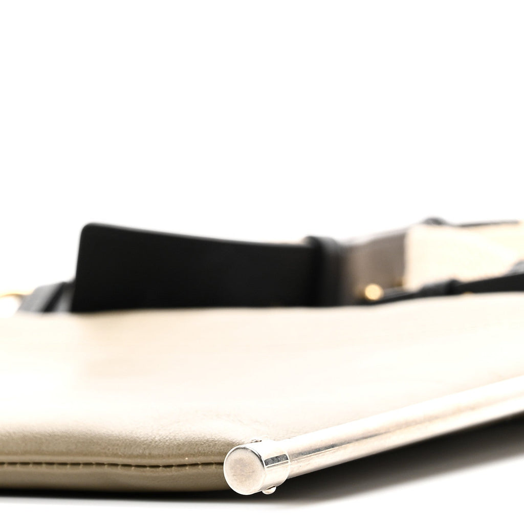 Smooth Calfskin Medium Roy Clutch Merino Grey
