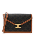 Triomphe Canvas Calfskin Enveloppe Bag Tan