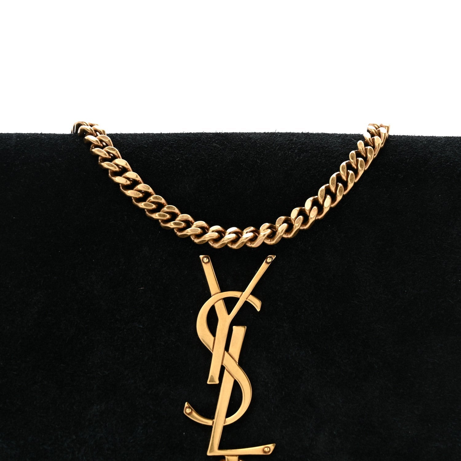 Suede Monogram Tassel Kate 99 Baguette Bag Black