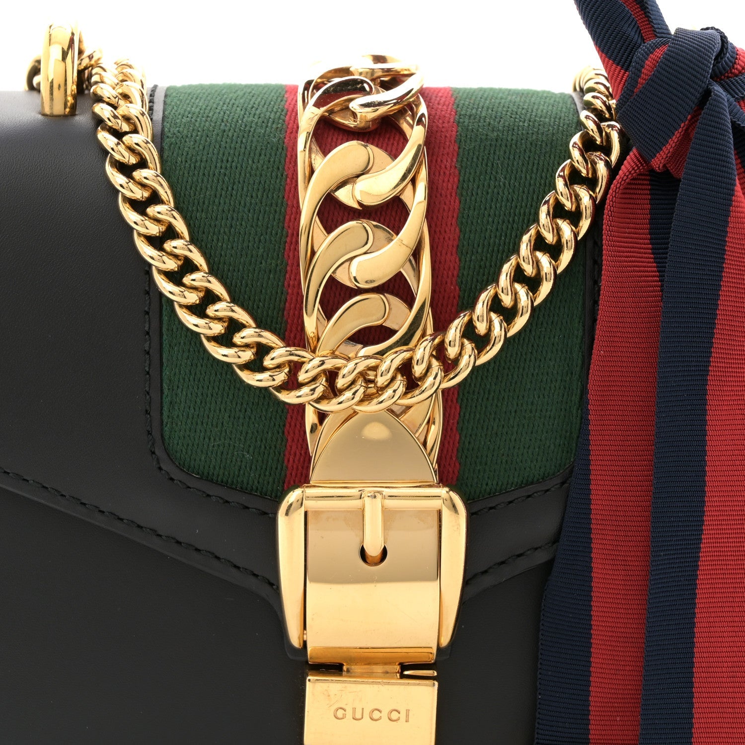 Calfskin Mini Sylvie Shoulder Bag Black
