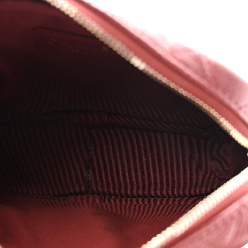 Caviar Quilted Mini Coco Tassel Camera Case Burgundy