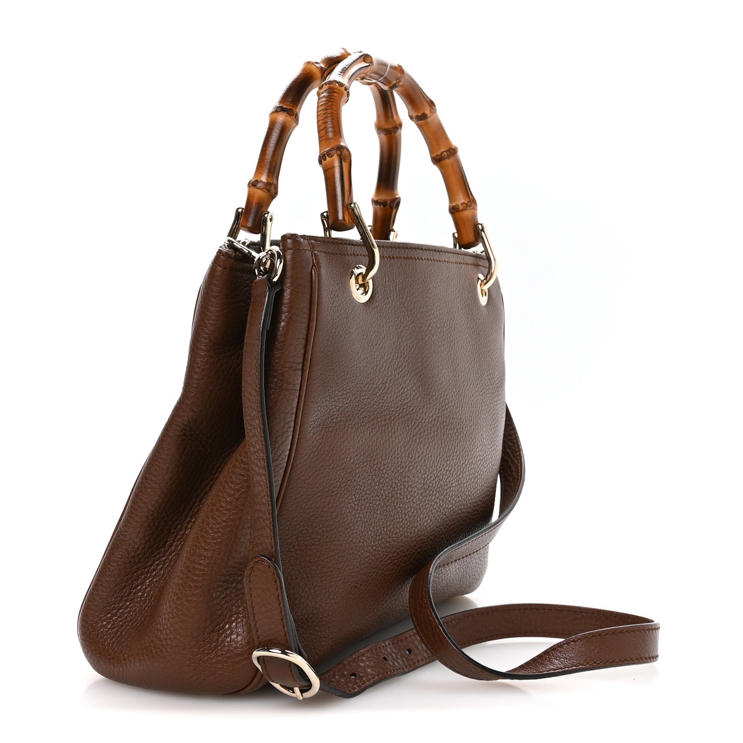 Calfskin Small Bamboo Shopper Tote Acero