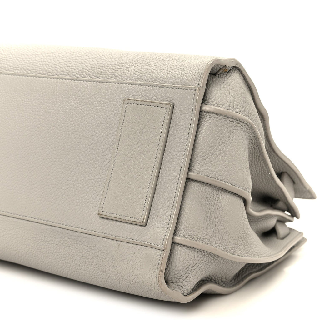 Grained Calfskin Small Supple Sac De Jour Grey