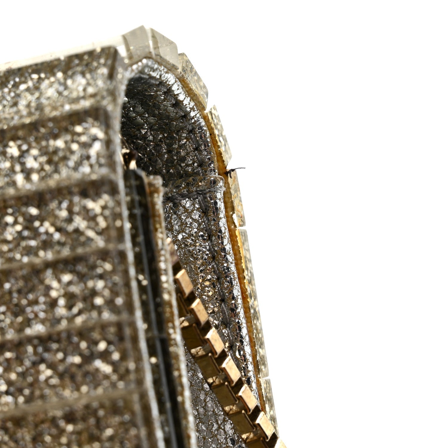 Acrylic Glitter Sweetie Clutch Champagne