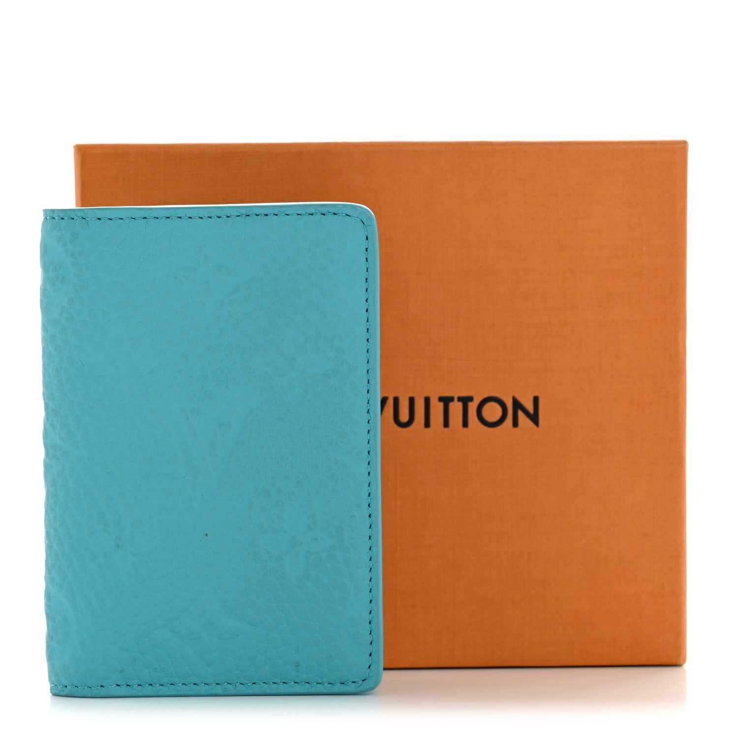 Taurillon Monogram Pocket Organizer Turquoise