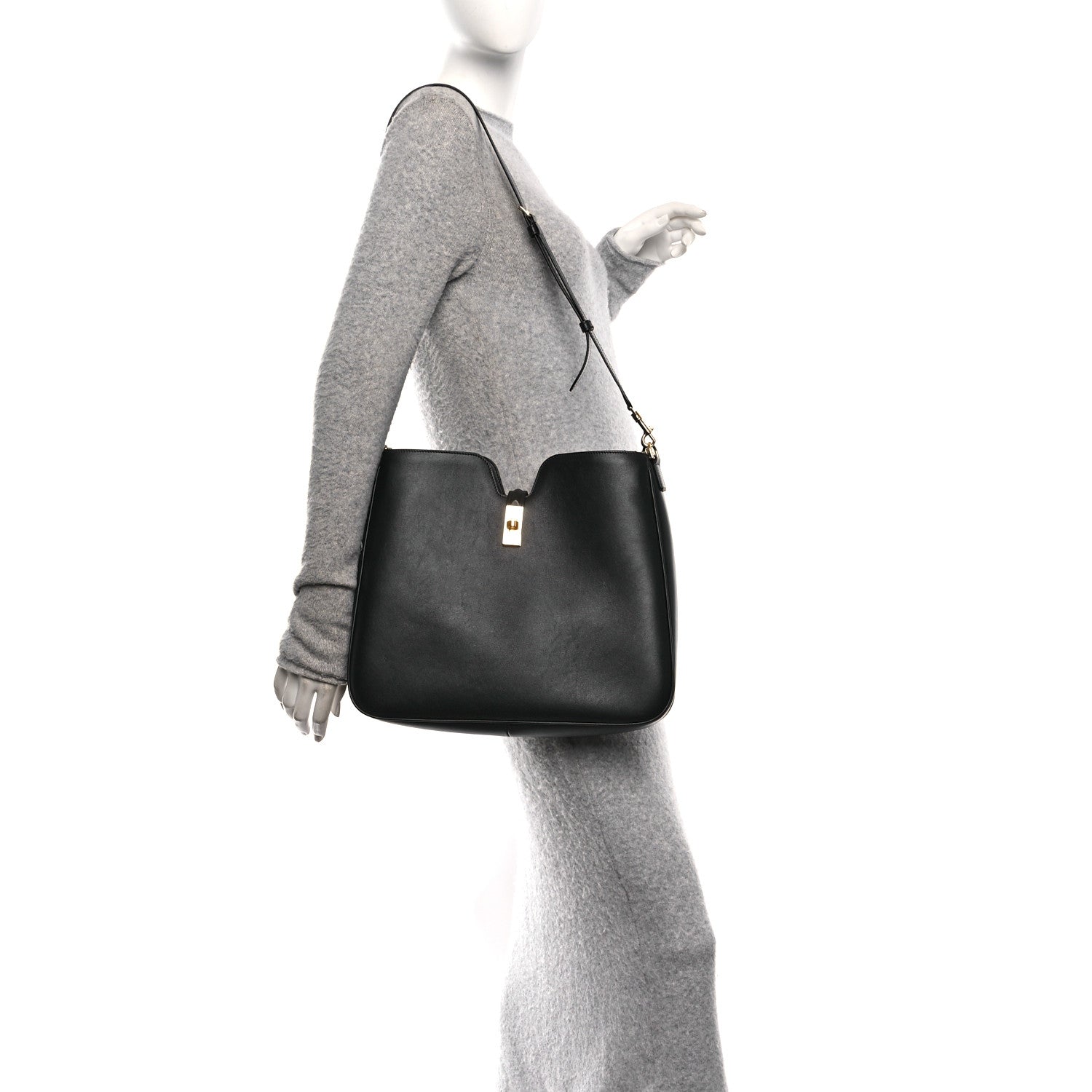 Smooth Calfskin Medium Camille 16 Soft Bag Black