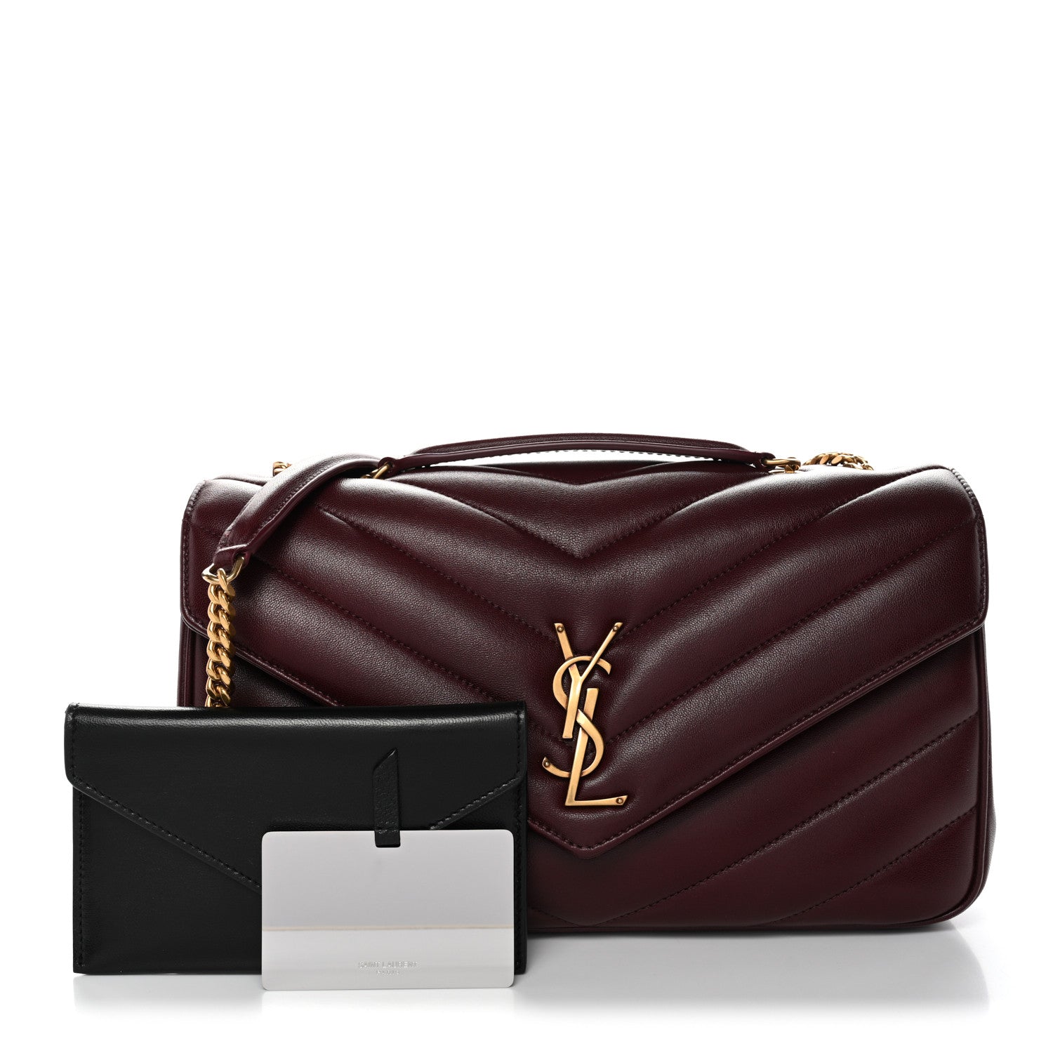 Lambskin Chevron Quilted Medium LouLou Rouge Cabernet